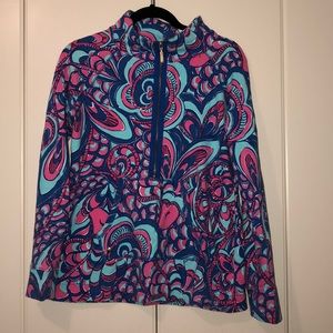 Blue and pink Lilly Pulitzer quarter zip